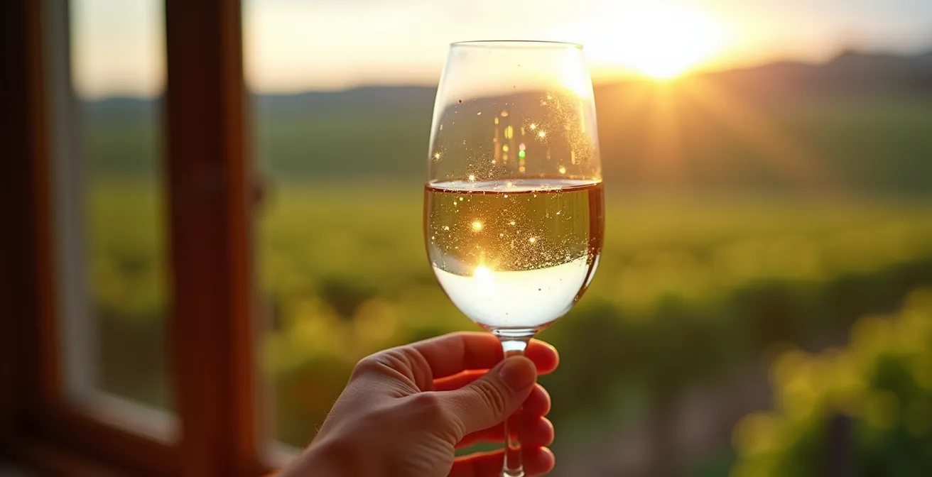 Détail microscopique de la surface propre d'un verre en cristal